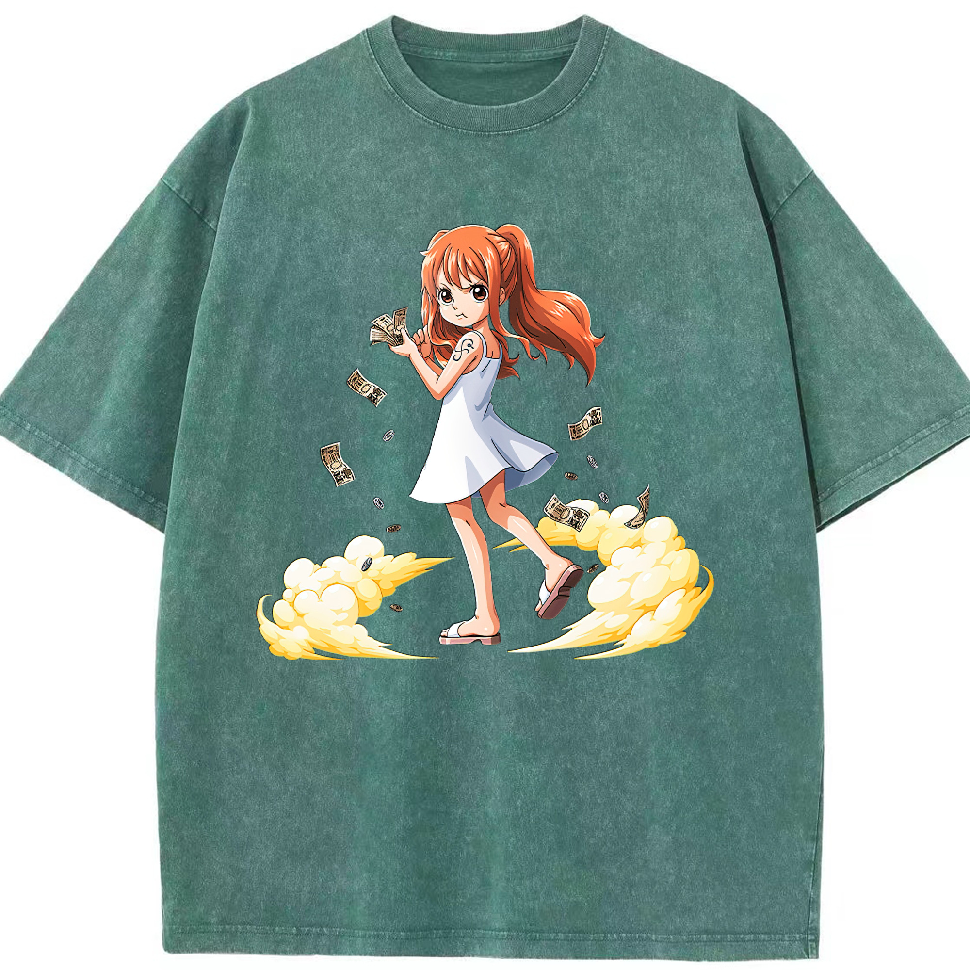 ワンピース ナミ ONE PIECE Nami 綿100% ヴィンテージ風 半袖Tシャツ（フロントプリント）